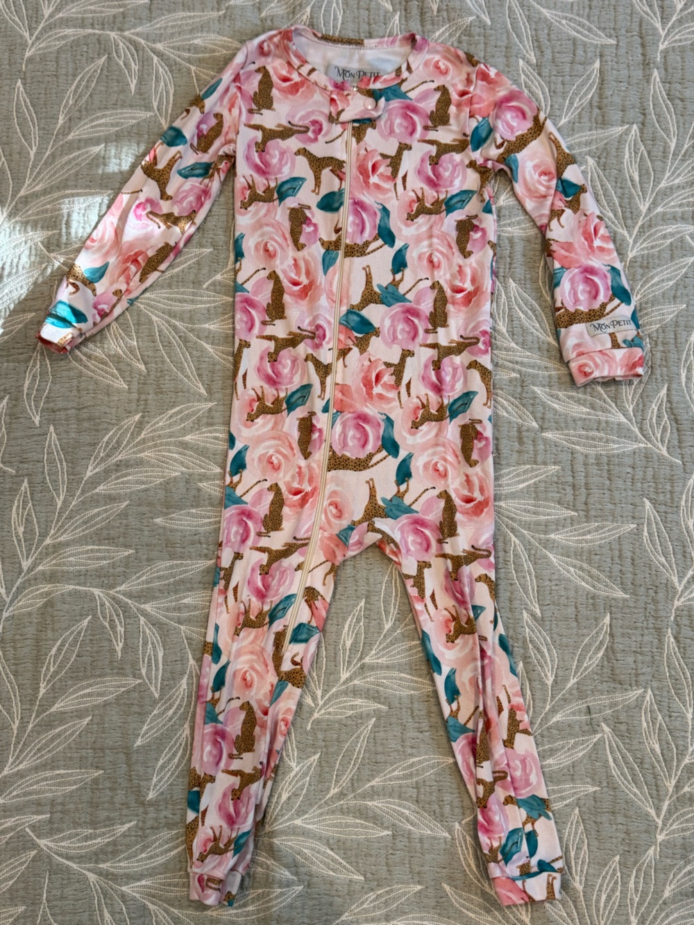Mini Boden Pink Floral Zip-Front Kids One-Piece